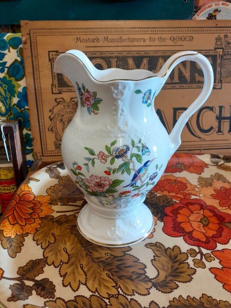 Bone China Limited Edition The Crown Flower Pitcher 1999. Lovely vibrant pattern.