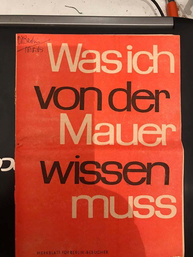1965 Berlin Wall Leaflet And Photograph