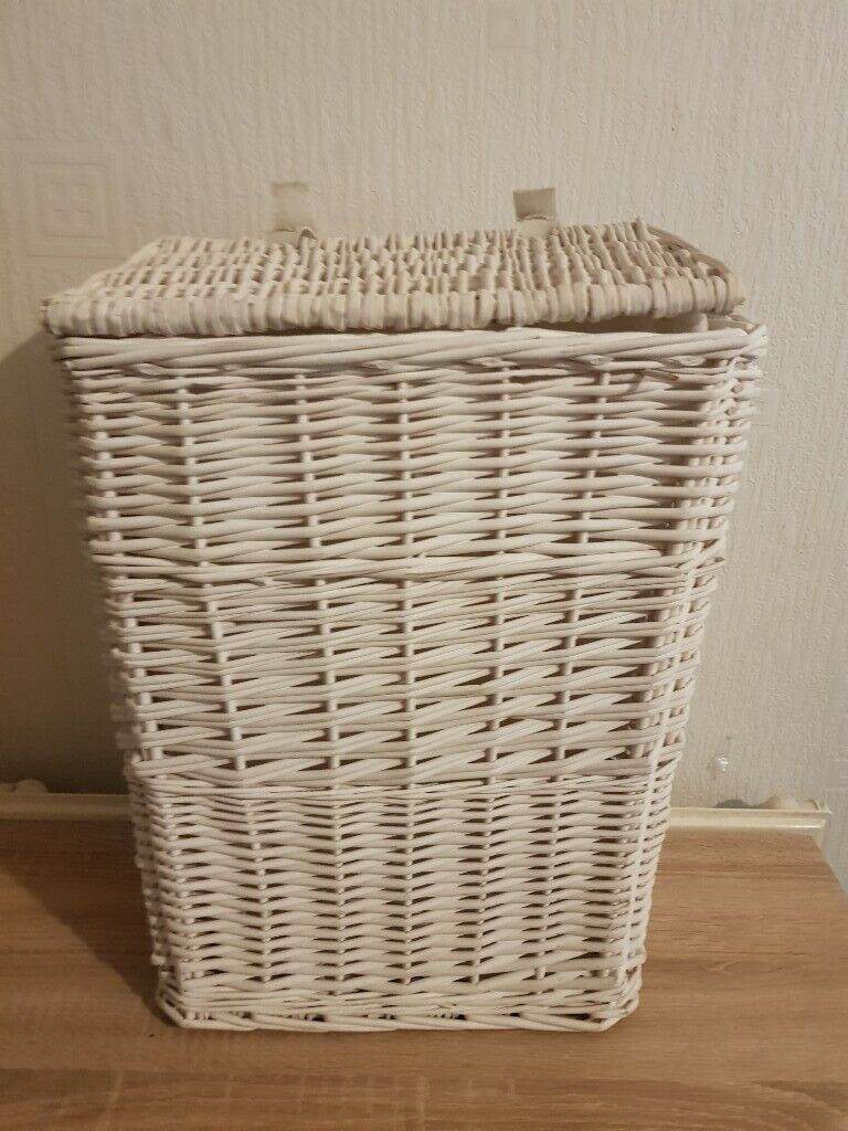 As new quality bedding storage wicker basket spotless condition 
