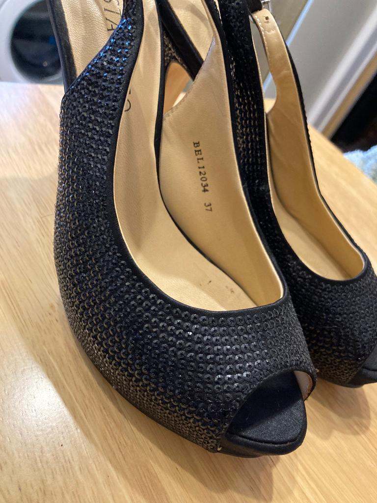 Ladies black sparkly heels. Xmas!!