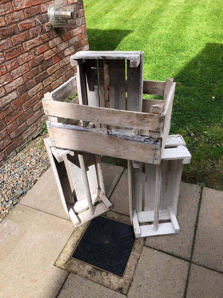 4 Vintage Apple Crates Wedding/Decorations/antique