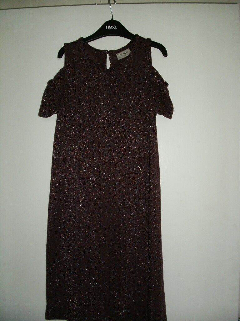 Next  Lurex Dress age 10yrs cold shoulder style   Like-new