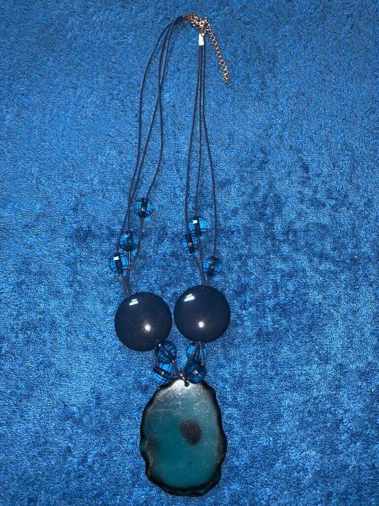 Blue Beaded Necklace IP1