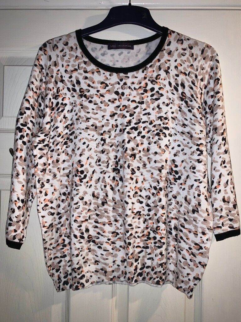 M&S Collection Lightweight Patterned Jumper Size 16 IP1