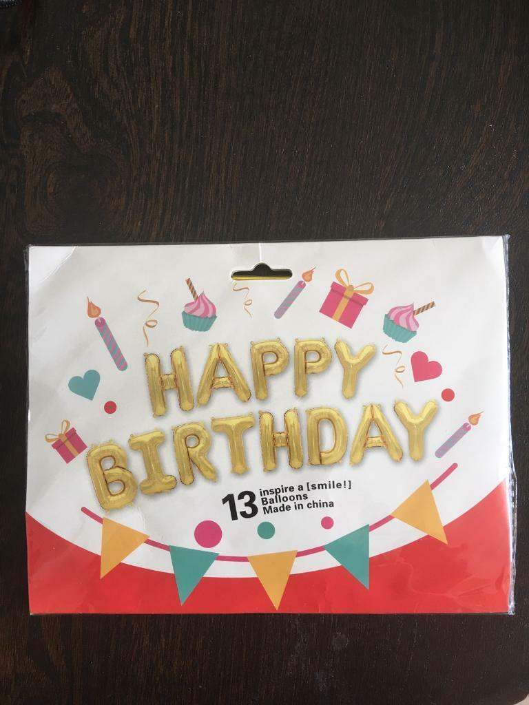 Happy birthday inflatable balloons gold 