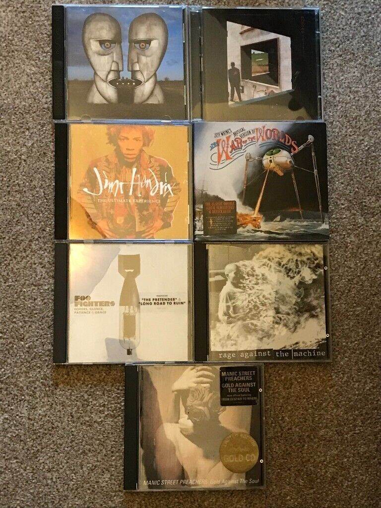 Pink Floyd, Jimi Hendrix, Rage Against the Machine, Foo Fighters, Jeff Wayne, Manics, CD albums