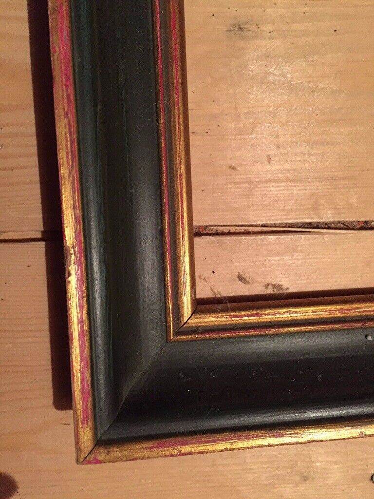 Vintage picture frame, gilt and bottle green