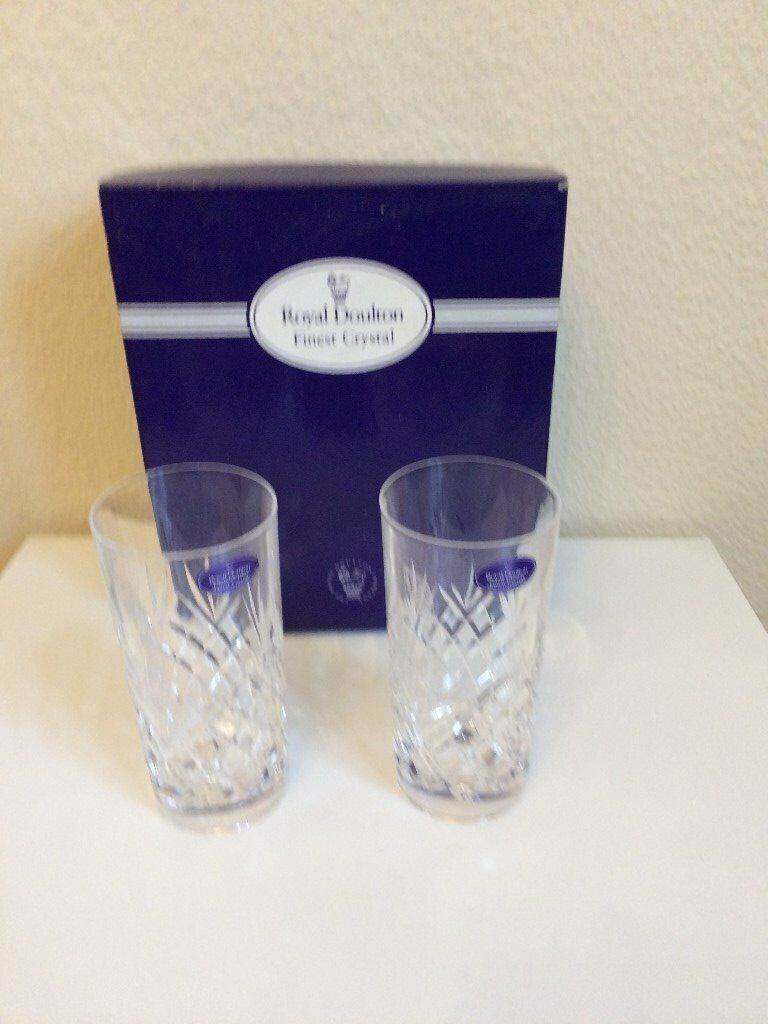 Royal Doulton crystal hi ball glasses
