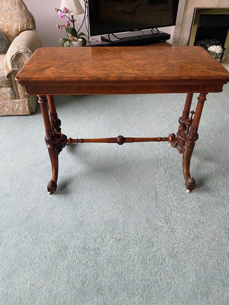 Antique Burr walnut card table