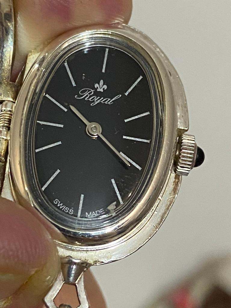Ladies Pendant Watch “ROYAL” Silver, 17 Jewels Swiss Mechanical Move 