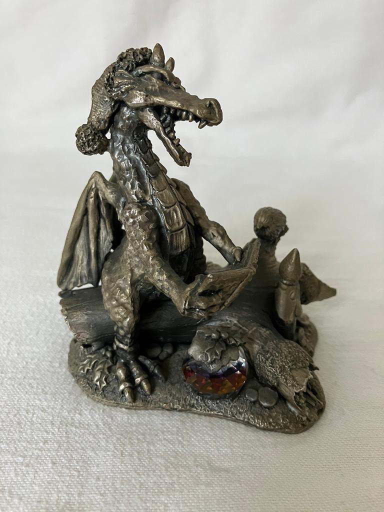 Myth and Magic Tudor Mint Pewter Dragon Collectable Sculpture THE MUSICAL CHRISTMAS 