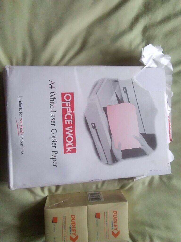 500 A4 white laser copier paper and 1200 self stick notes