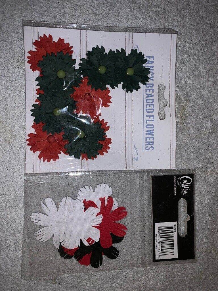 Card Making Red Black and White Flowers IP1
