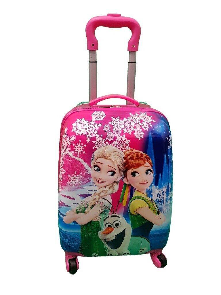 New Sale Frozen Hard Shell Kids Holiday Luggage 4 Wheels Trolley Suitcase Cabin Bag School Travel