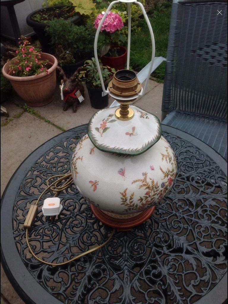 Vintage Crackle Glaze Porcelain Lamp in first class condition. 