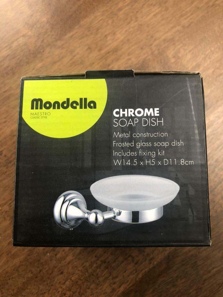 Mondella chrome soap dish. New in box. Collect Chichester  