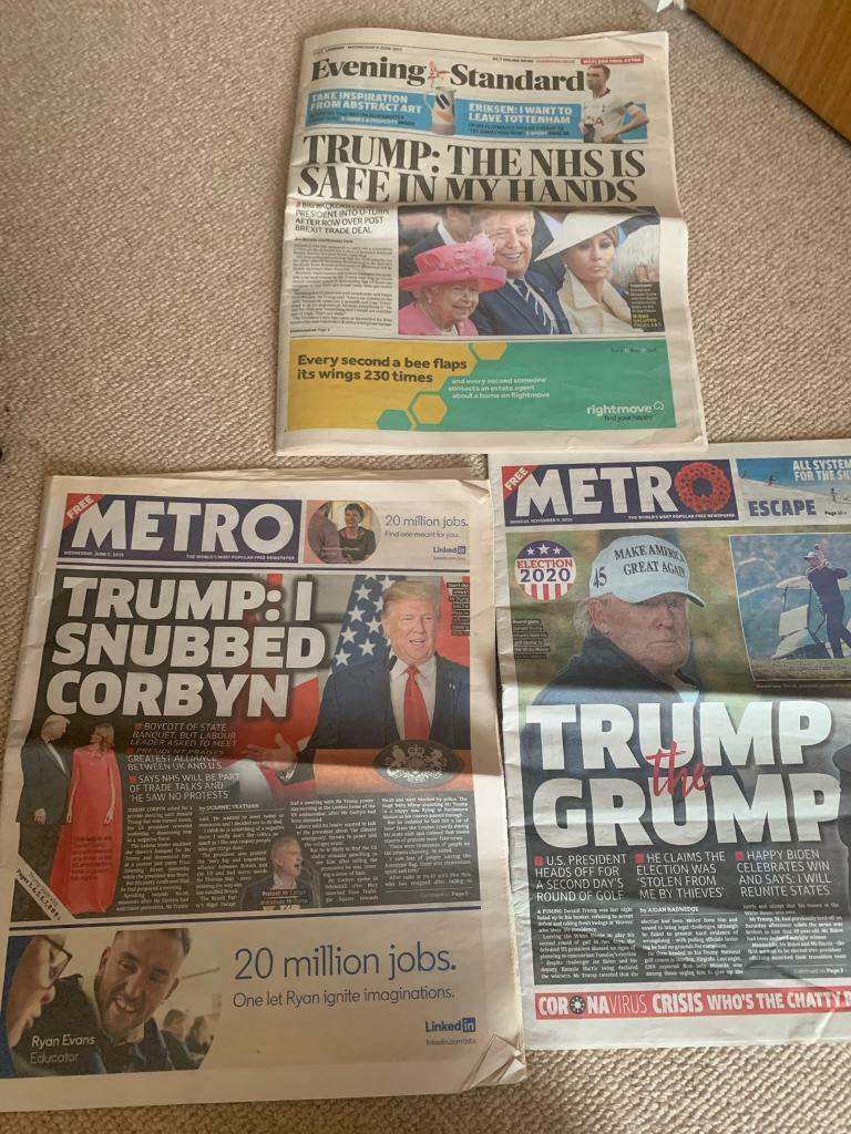 METRO AND EVENING STANDARD TRUMP IN UK