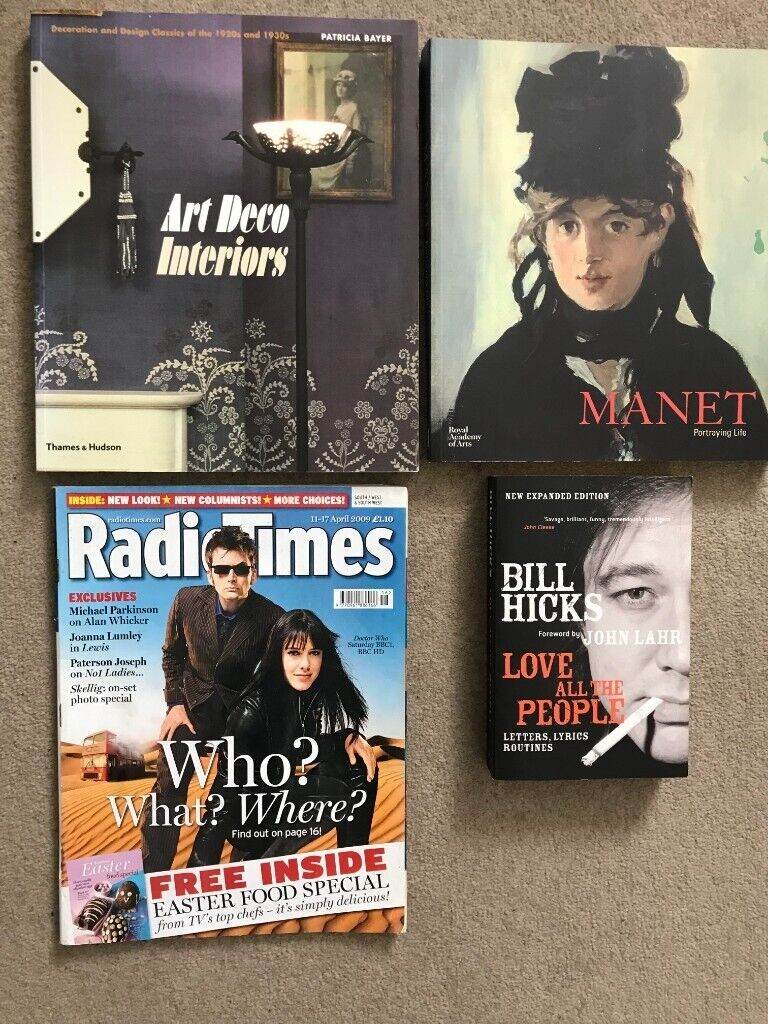 Art Deco, Manet, Doctor Who, Bill Hicks. 