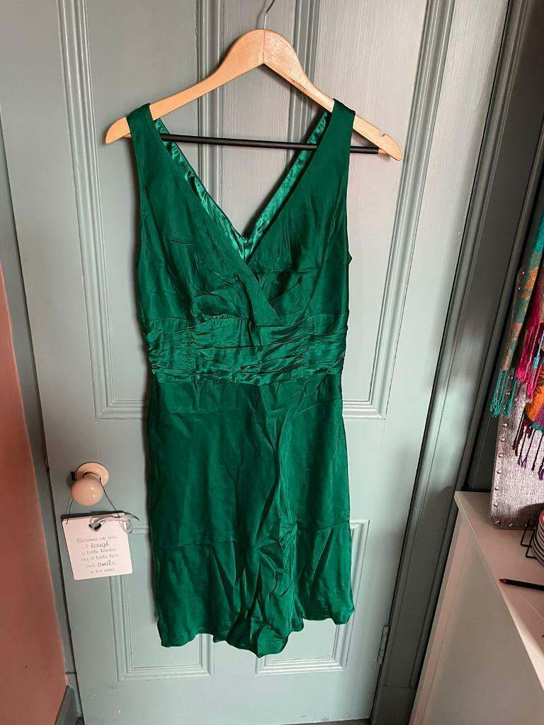 Green silky dress size 12