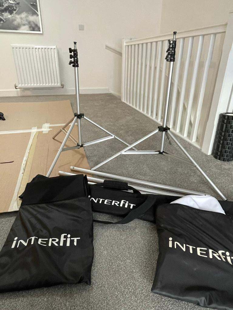 Interfit background stand and backgrounds