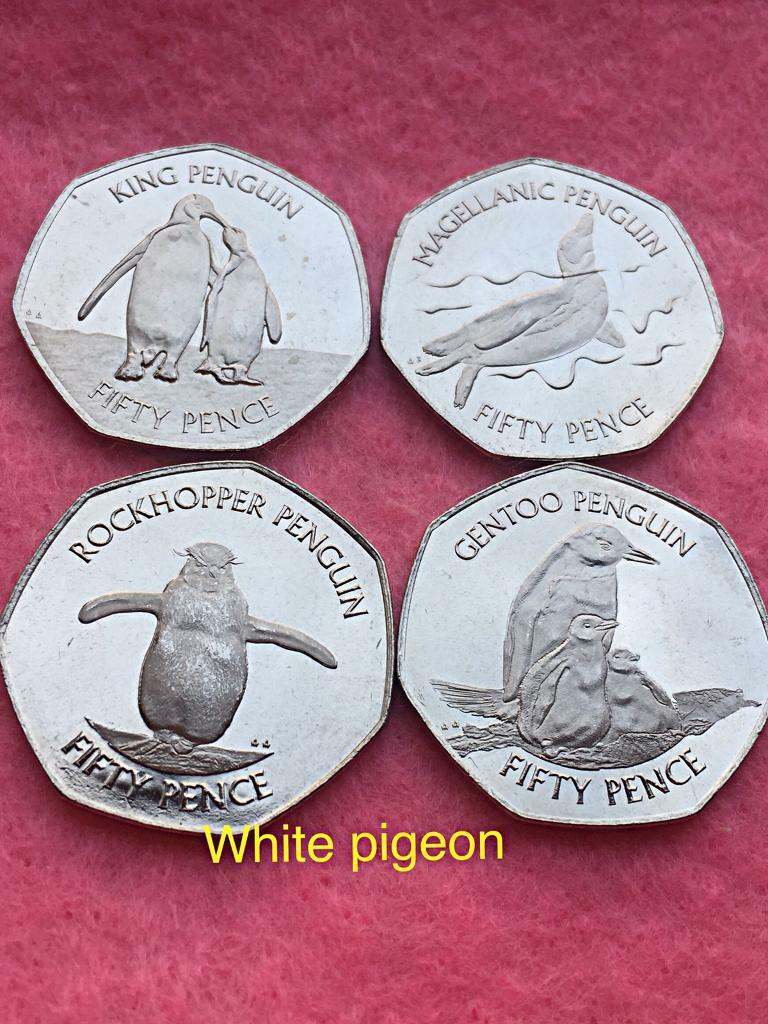 50p coins set of Falkland Islands penguin 2020. 