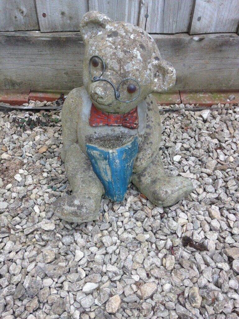Vintage stone Teddy Bear Garden item. 