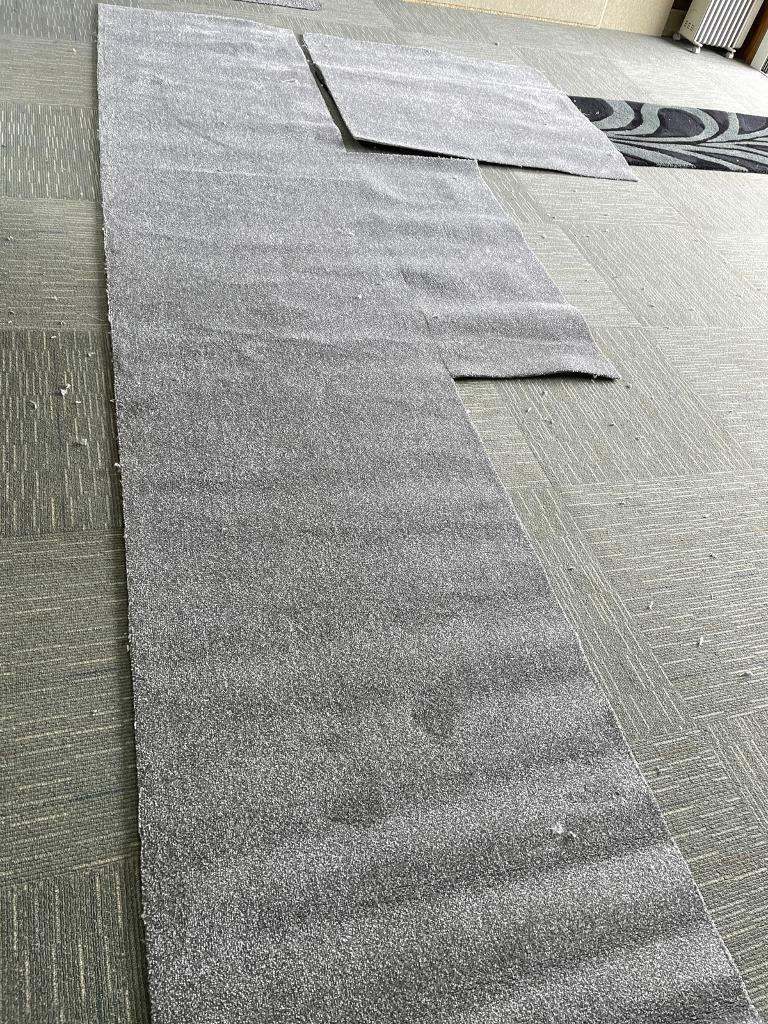 2 pieces silver grey carpet 