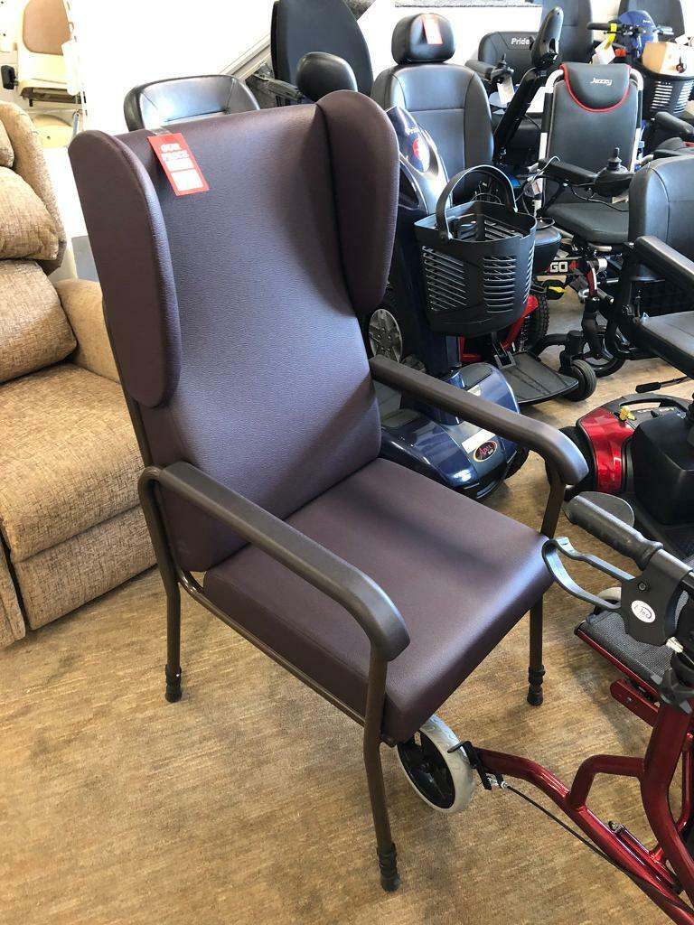 High back fireside chair