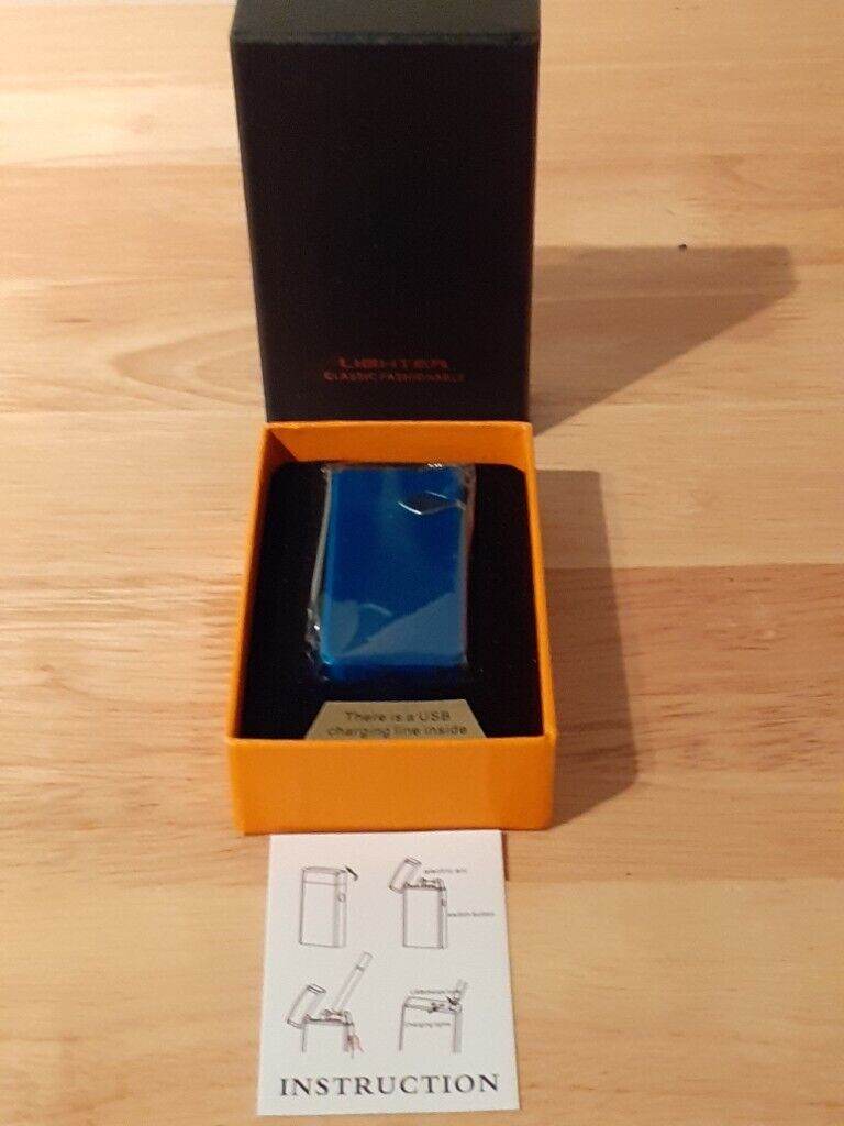 WINDPROOF ELECTRIC USB LIGHTER, Rechargeable Double ARC Flameless Plasma, GIFT