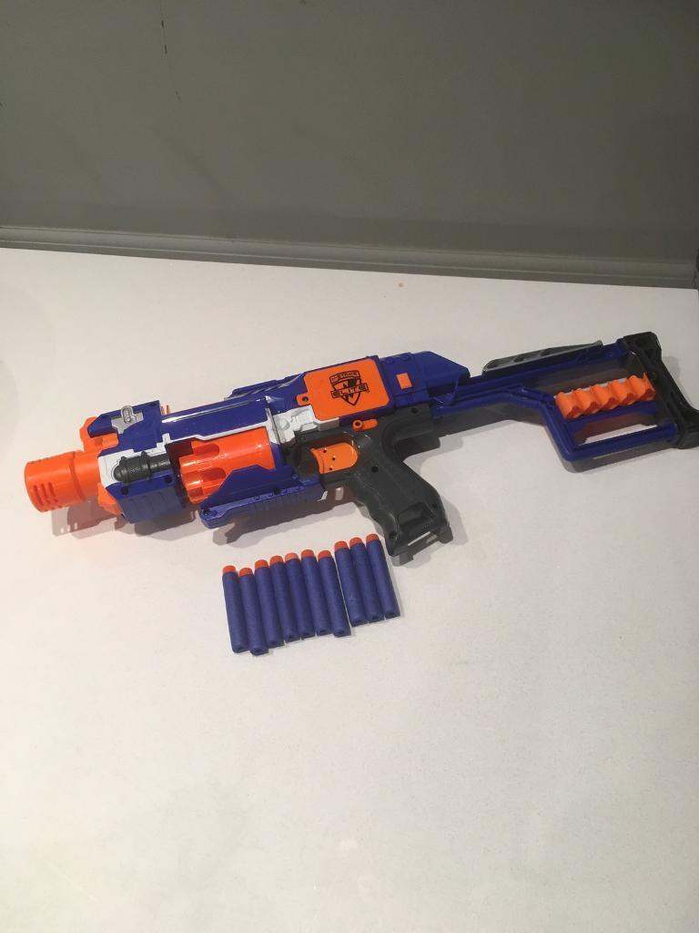 Nerf Elite N Strike Stockade Motorised Dart Gun, great condition
