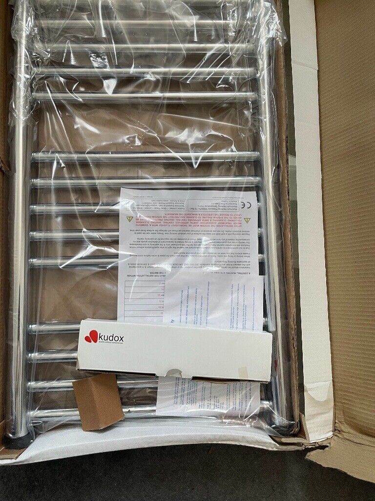 image for Brand new Kudox Towel Warmer - 400x700mm Flat Chrome.