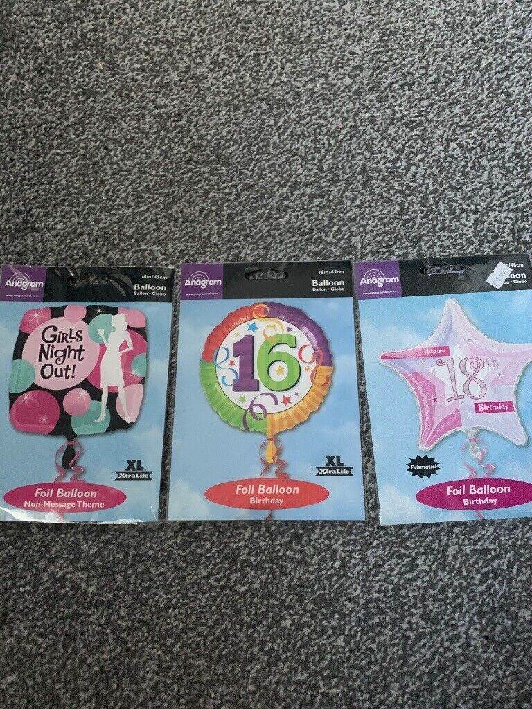 Foil balloons 16th 18th and girls night out 