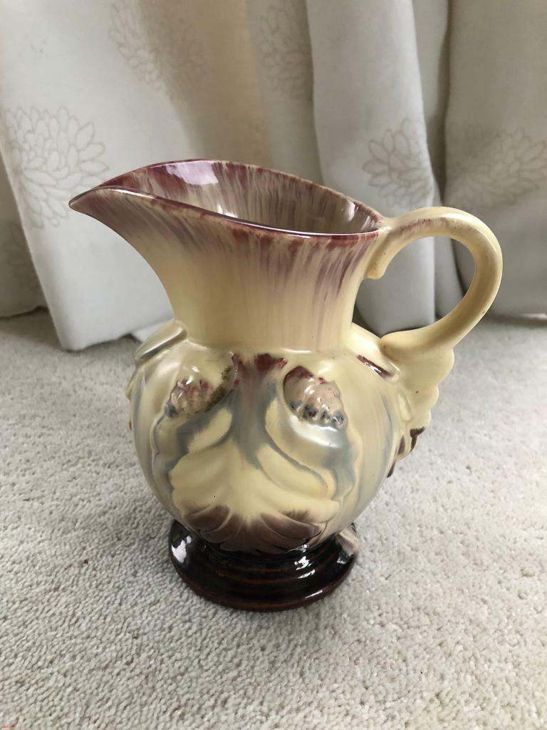 Vintage west Germany glazed pottery pitcher jug. Collect Chichester