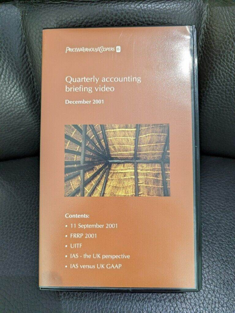 PRICEWATERHOUSECOOPERS PWC QUARTERLY ACCOUNTING BRIEFING VIDEO DECEMBER 2001 VHS