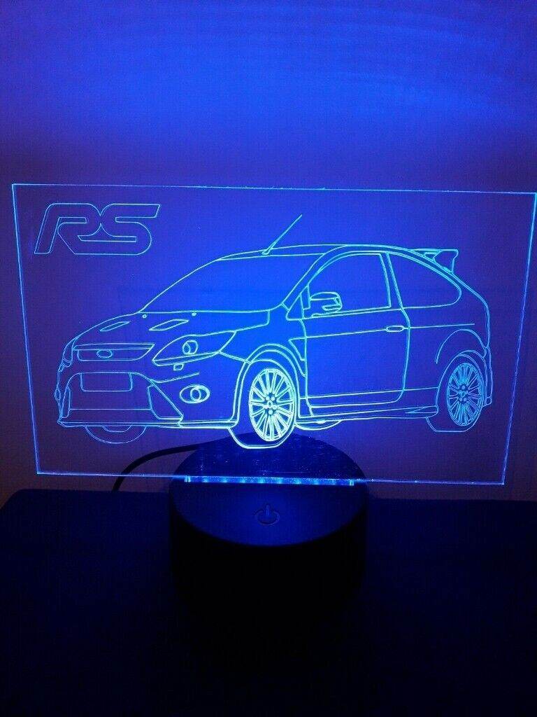 Personalised Ford Focus RS LED Illuminated Etching Display Light Colour Changing