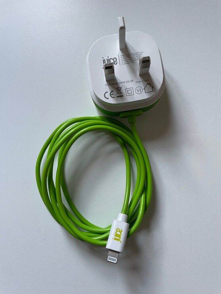 Juice 2.4 Amp Apple Lightning Mains Charger with Integrated Cable 1.5m