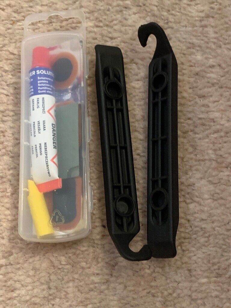 Puncture repair kit with tyre levers never used 