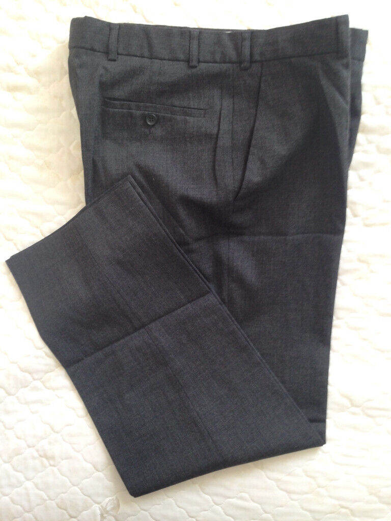 New men's grey flat front trousers.  Size 36 waist