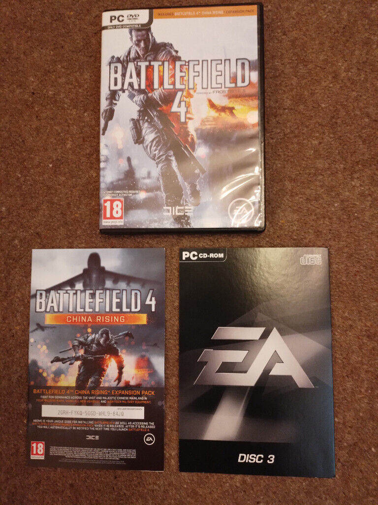 BATTLEFIELD 4 - PC  DVD - 3 DISCS. IMMACULATE. 2013. EXC. COND.