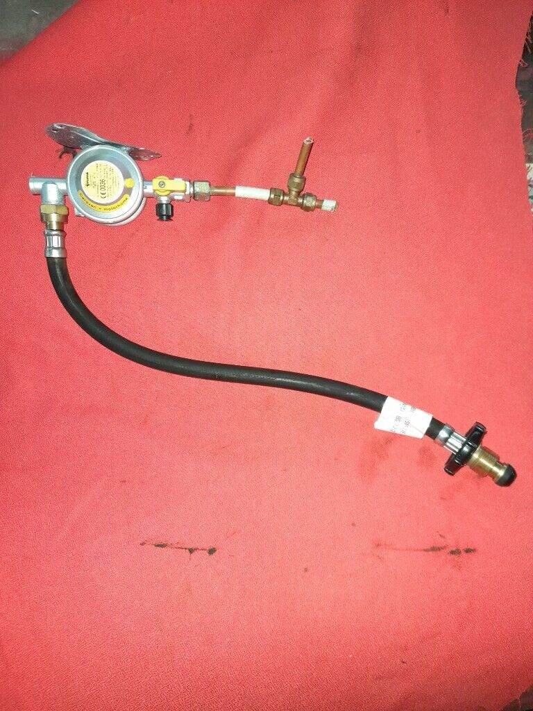 Truma caravan gas regulator and pipe