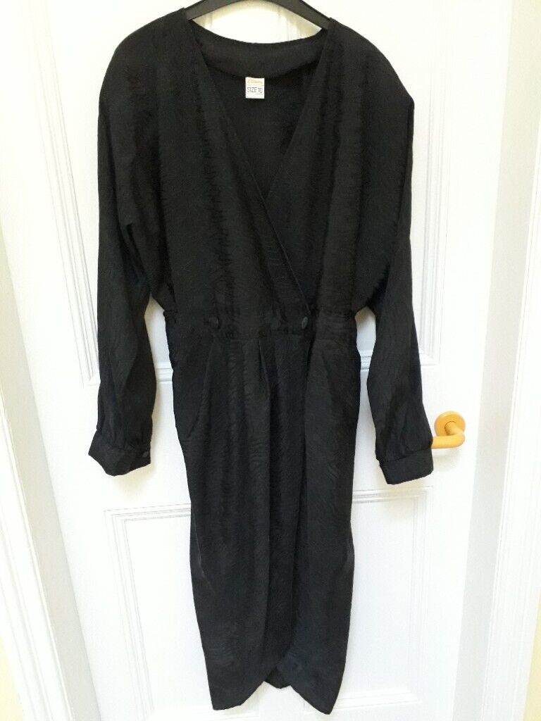 Black Wrap-over Dress (10)