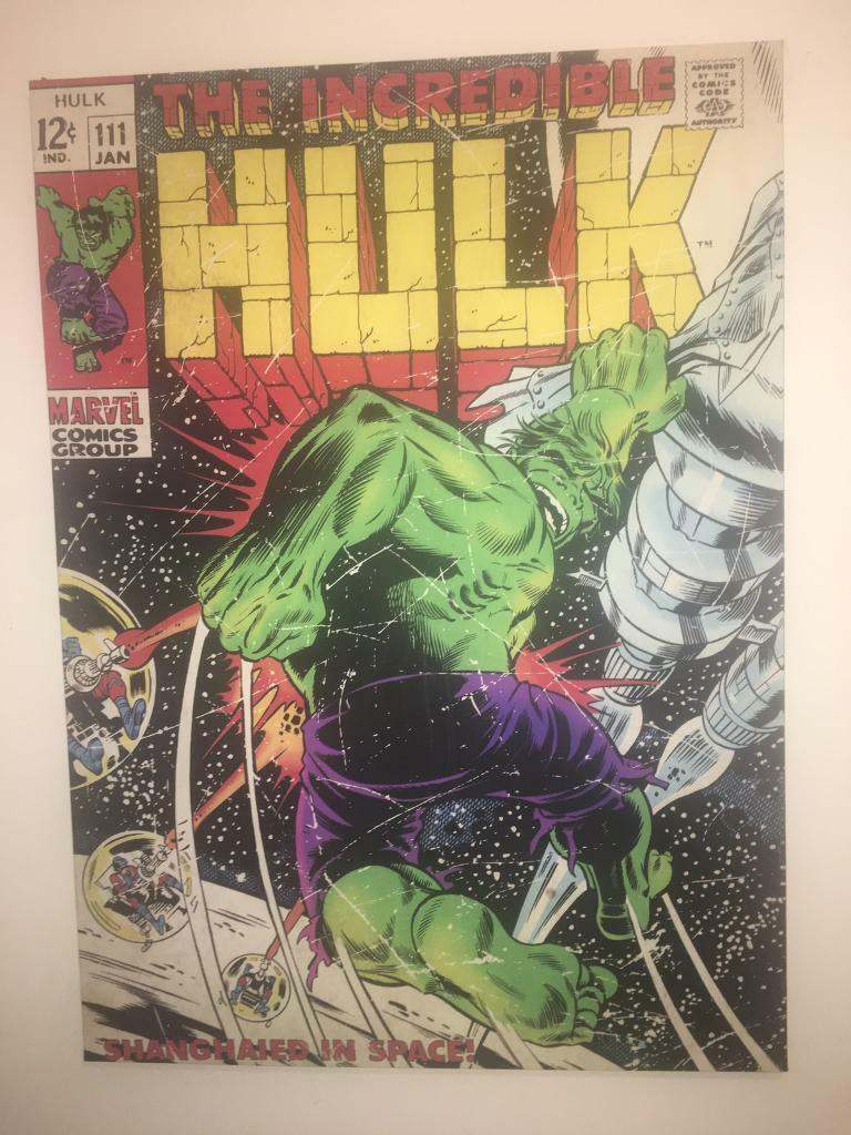 Incredible Hulk comic canvas print 90x60cm