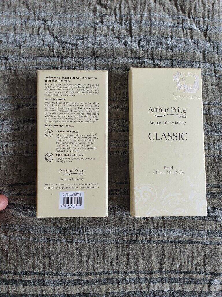 Arthur Price Classic Bead 3 Piece Childs Cutlery Set