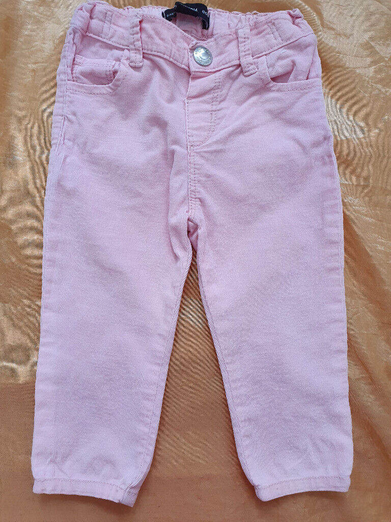 baby girl's peach corduroy trousers age 9-12 months