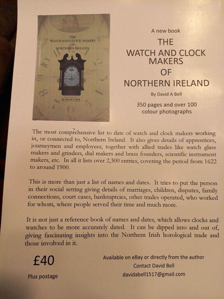 Watch & Clockmakers of Northern Ireland - new Irish book on grandfather ...