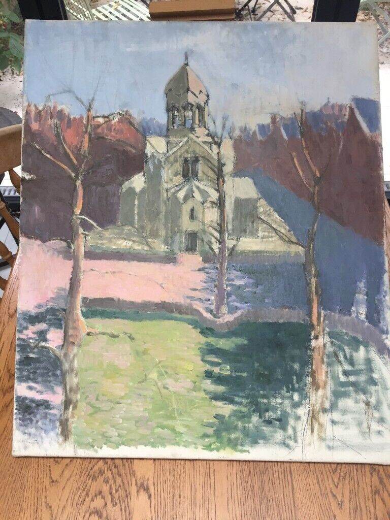 Original Church in Country painting