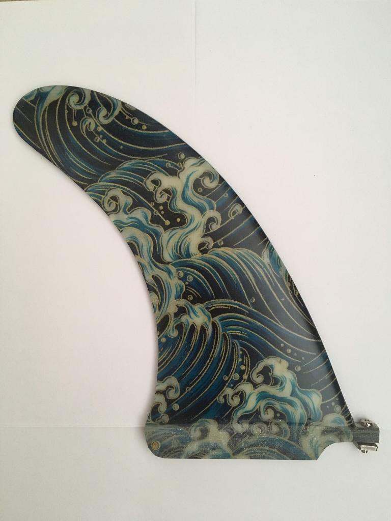 Surfboard Fiberglass Longboard Fin 9” Inch + Plate & Screw.SUP Mal fin