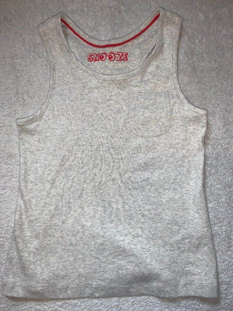 M&S Grey Pyjama Vest Top Age 9-10 Years IP1