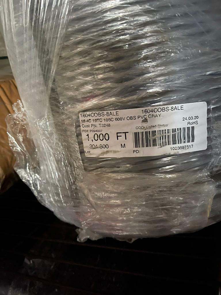 16 AWG MULTI-CONDUCTOR ELECTRONIC CABLE, 4 CONDUCTOR, SHIELDED, GRAY