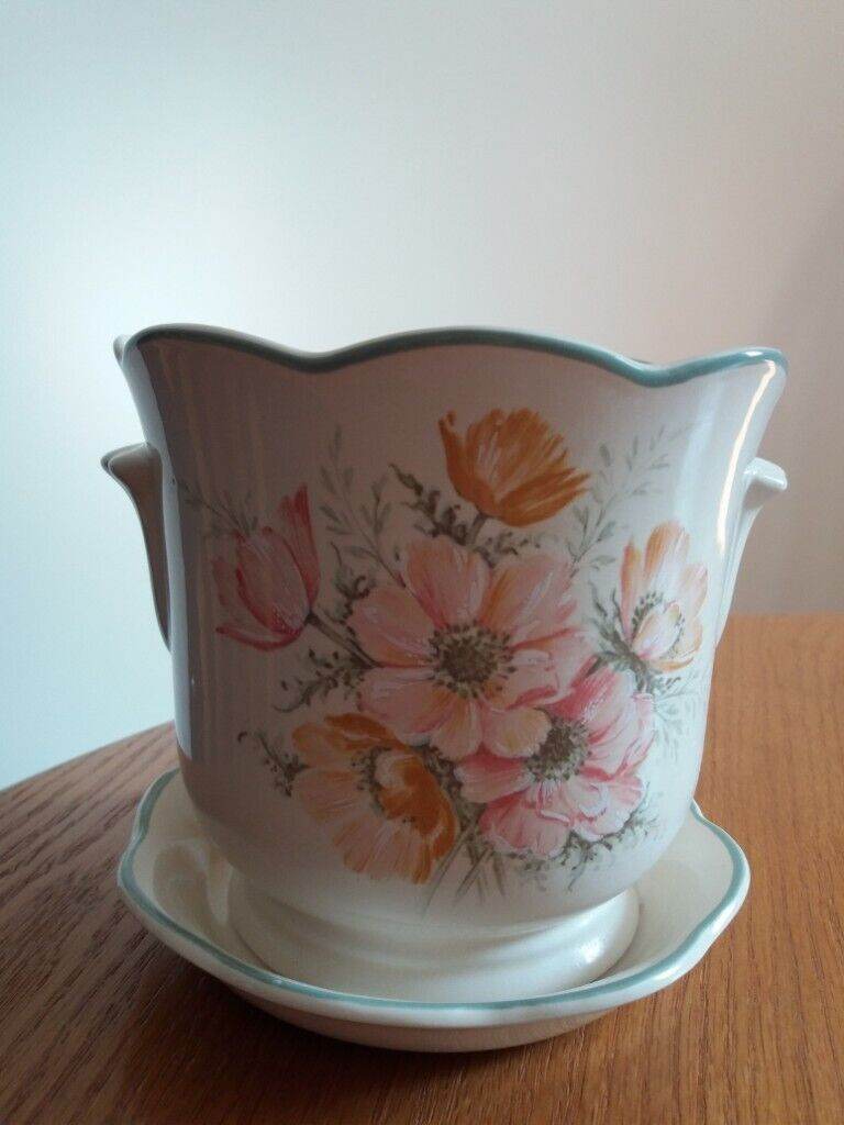 TWO CHINA PLANT HOLDERS